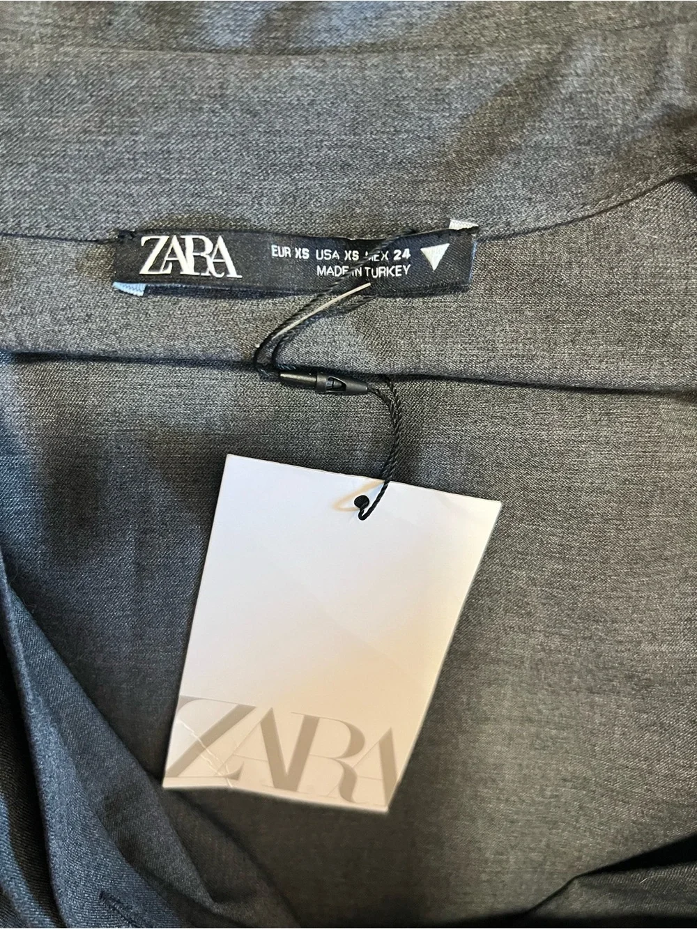 ZARA SHIRT STYLE MASCULINE JUMPSUIT PLAYSUIT GREY- SZ XS-NWT